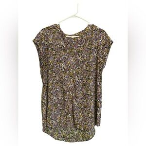 Monday Fun High Low Purple Floral Blouse Size XXL EUC